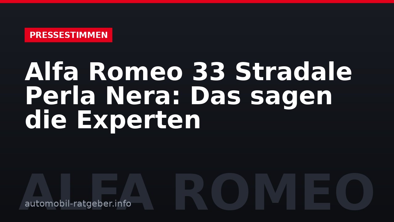 Alfa Romeo 33 Stradale Perla Nera: Das sagen die Experten