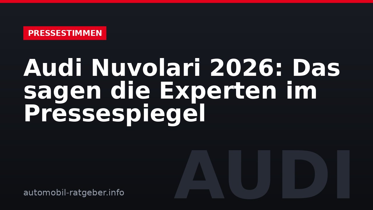 Audi Nuvolari 2026: Das sagen die Experten im Pressespiegel