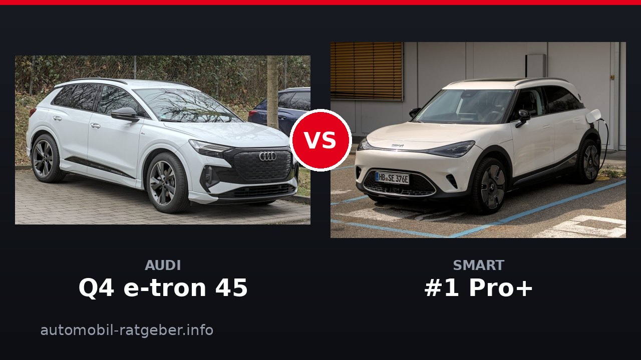 Audi Q4 e-tron 45 vs Smart #1 Pro+: Wer gewinnt das E-SUV-Duell?