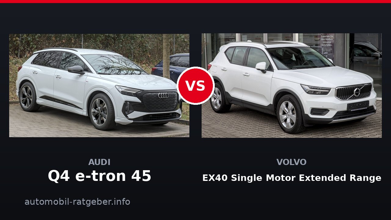 Audi Q4 e-tron 45 vs Volvo EX40 Single Motor Extended Range: Duell 2026