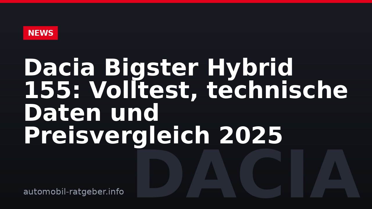 Dacia Bigster Hybrid 155: Volltest, technische Daten und Preisvergleich 2025
