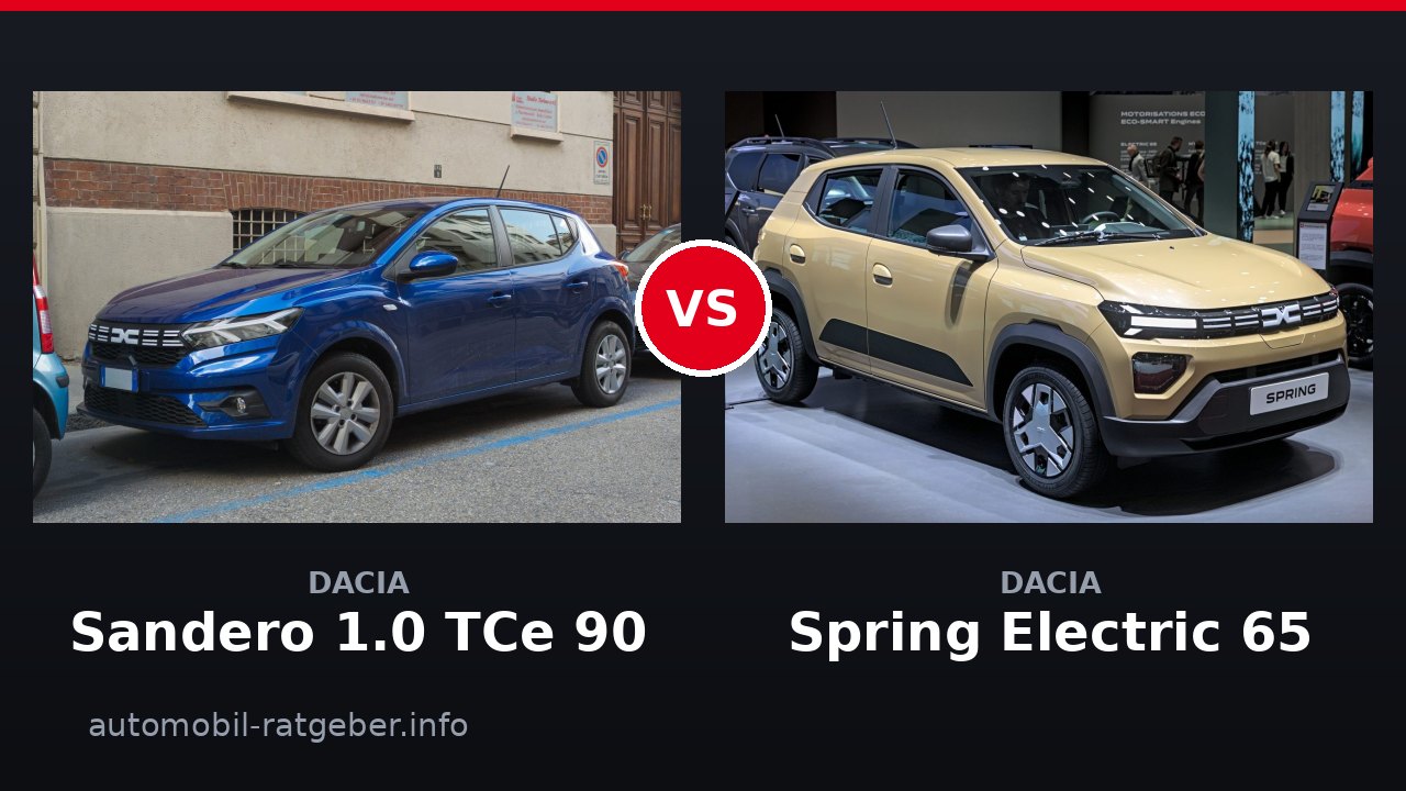Dacia Sandero TCe 90 oder Spring Electric 65: Welcher passt zu dir?
