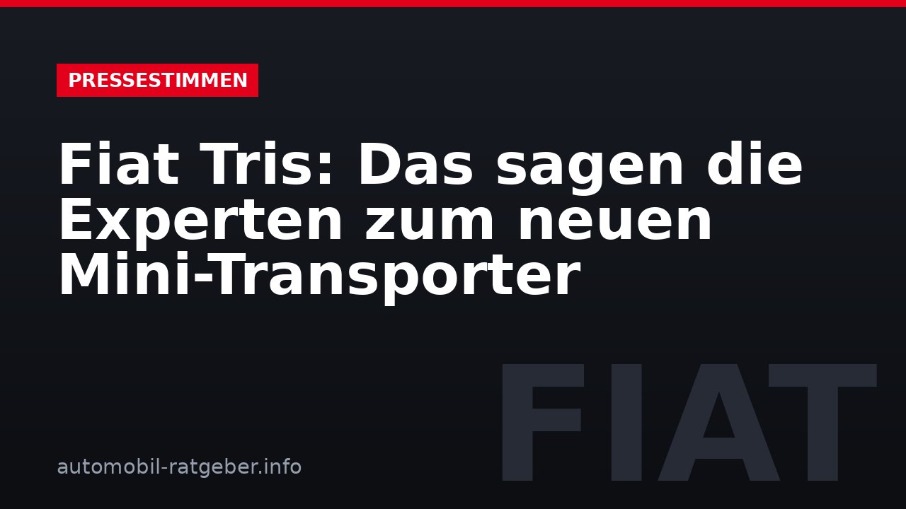 Fiat Tris: Das sagen die Experten zum neuen Mini-Transporter