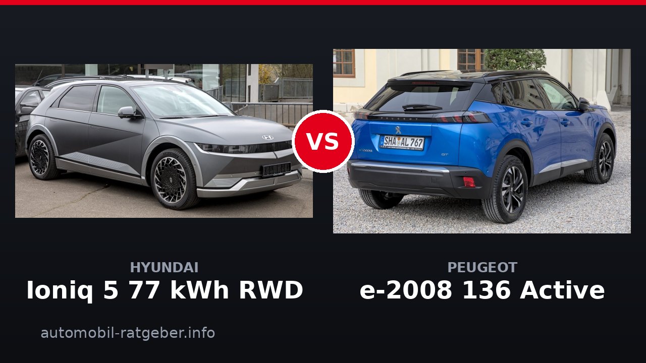 Hyundai Ioniq 5 77 kWh RWD vs Peugeot e-2008 136 Active: Klarer Sieger?