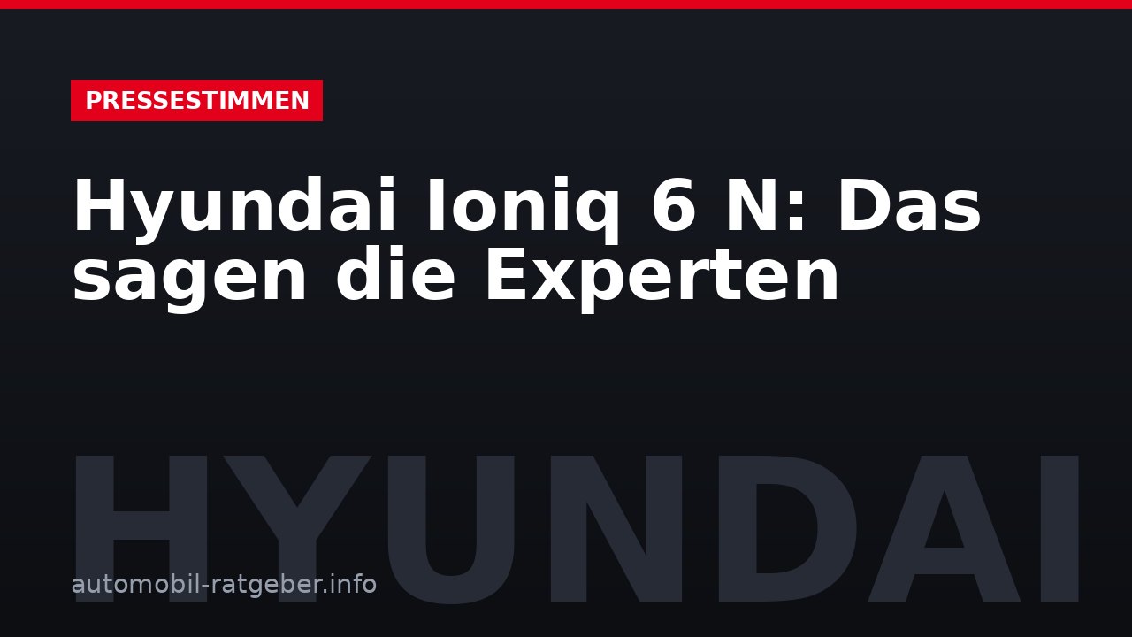 Hyundai Ioniq 6 N: Das sagen die Experten