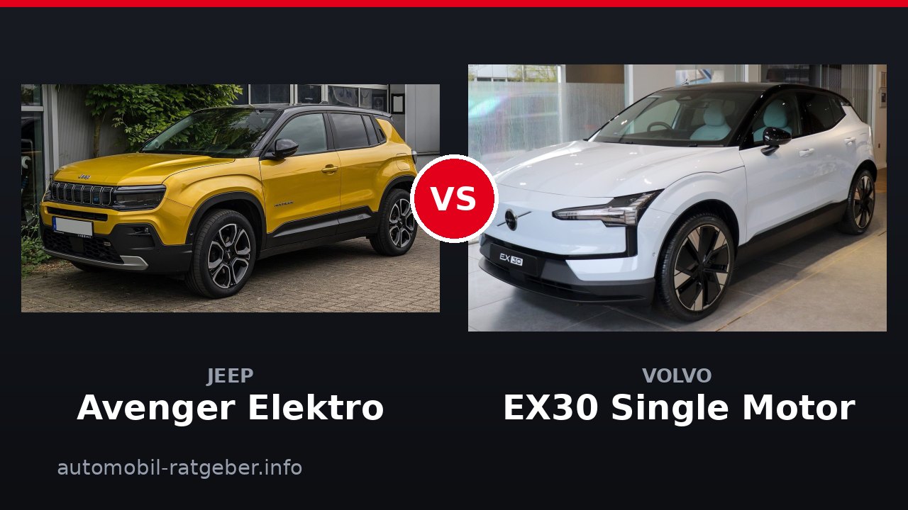 Jeep Avenger Elektro vs Volvo EX30 Single Motor: Reichweite gewinnt