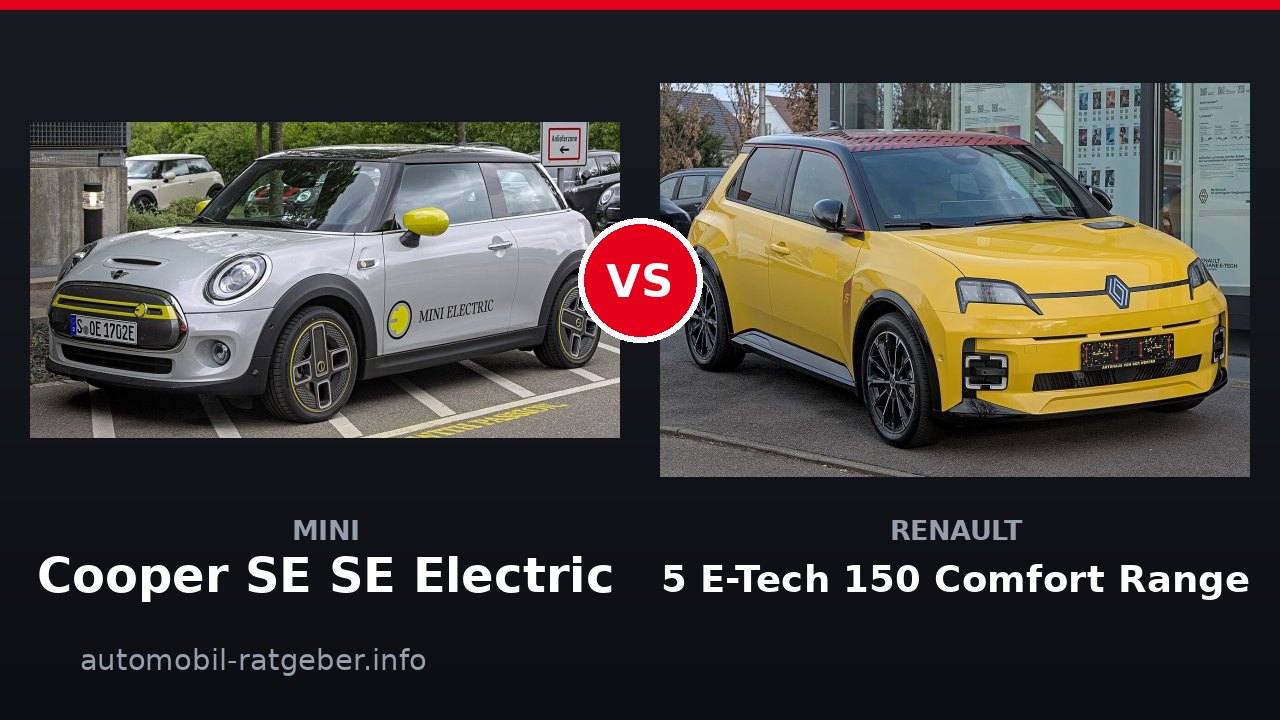 Mini Cooper SE SE Electric vs Renault 5 E-Tech 150 Comfort Range: Der Vergleich
