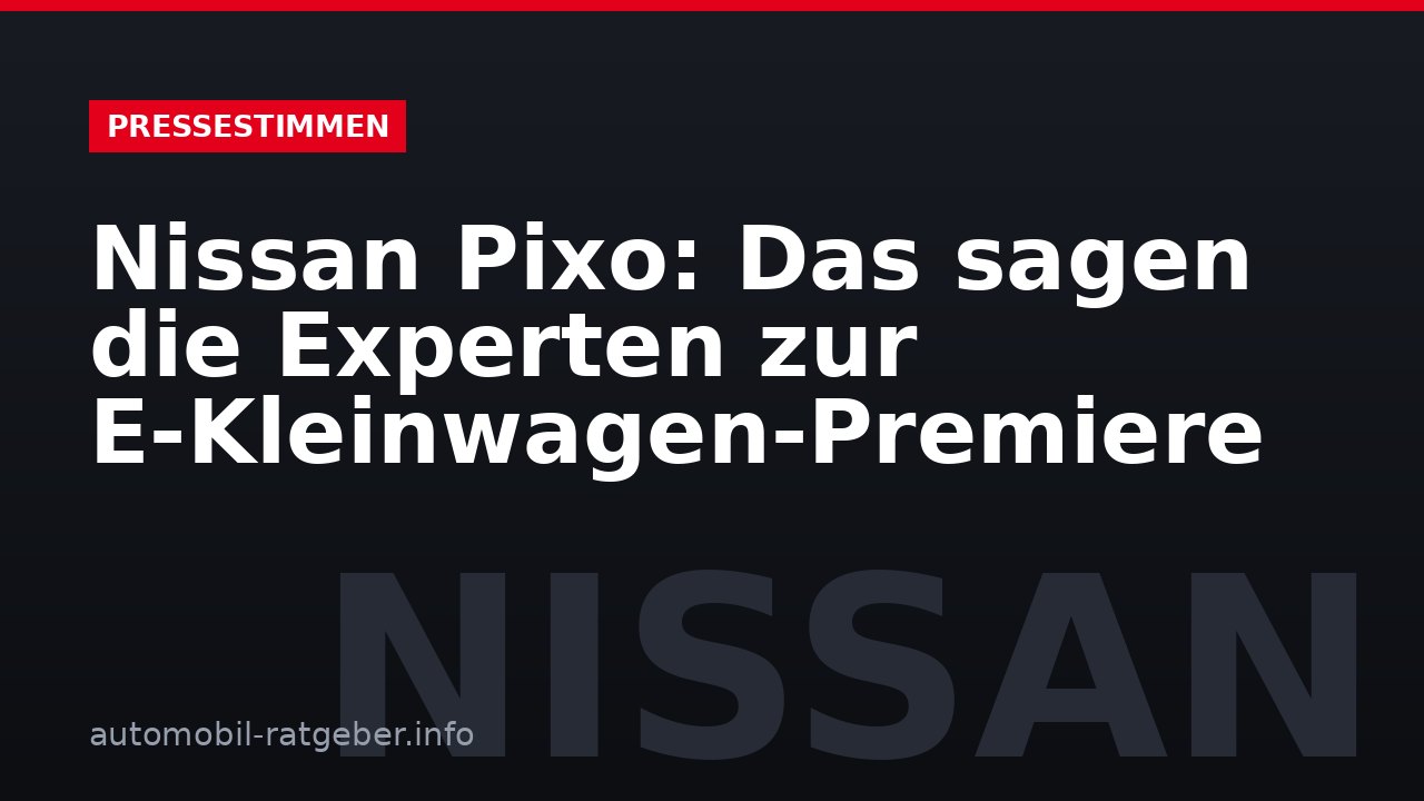 Nissan Pixo: Das sagen die Experten zur E-Kleinwagen-Premiere