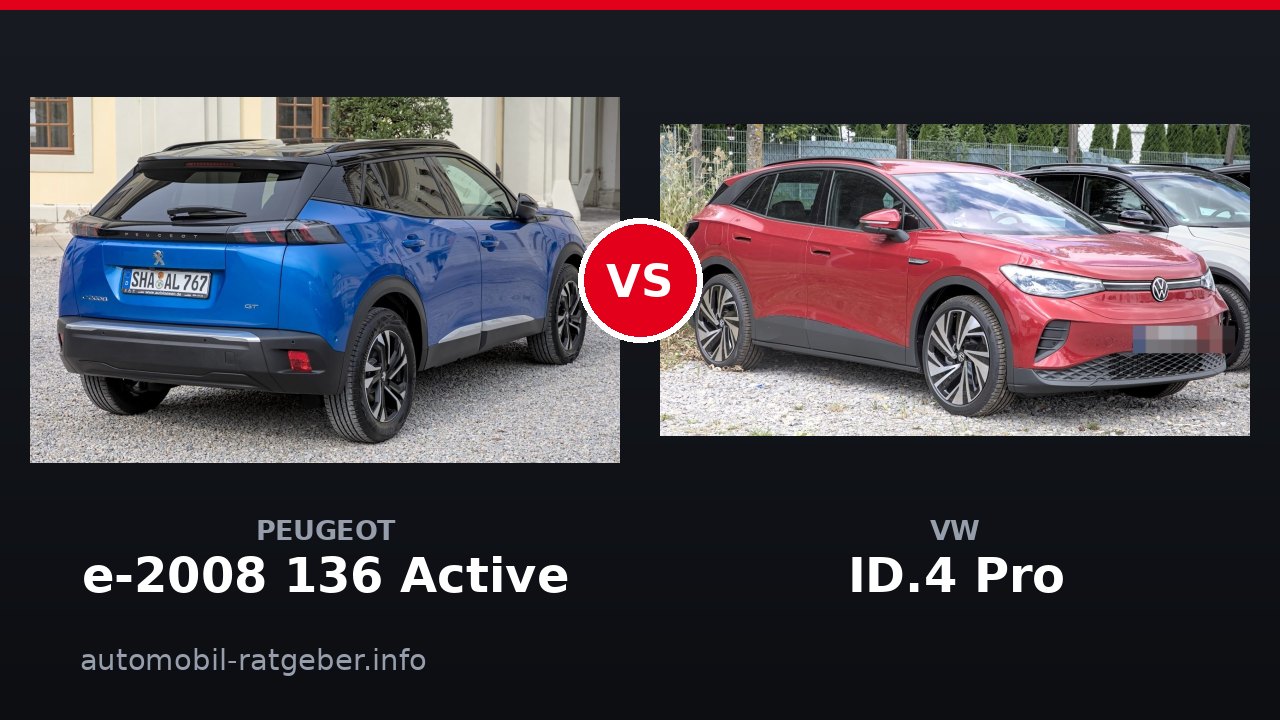 Peugeot e-2008 136 Active vs VW ID.4 Pro: Duell 2026