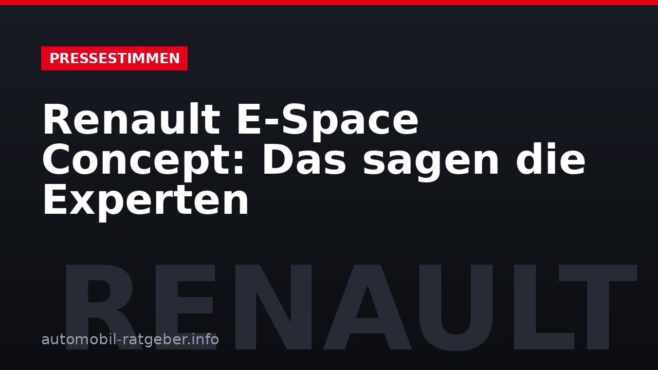 Renault E-Space Concept: Das sagen die Experten