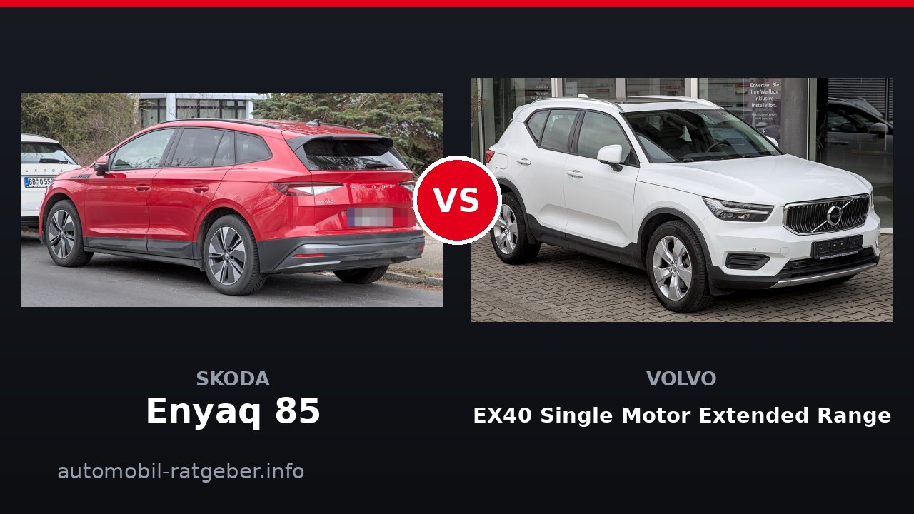 Skoda Enyaq 85 vs Volvo EX40 Single Motor Extended Range: Wer gewinnt 2026?