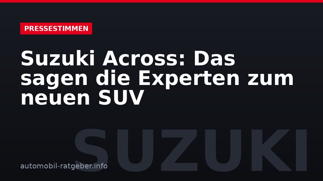 Suzuki Across: Das sagen die Experten zum neuen SUV