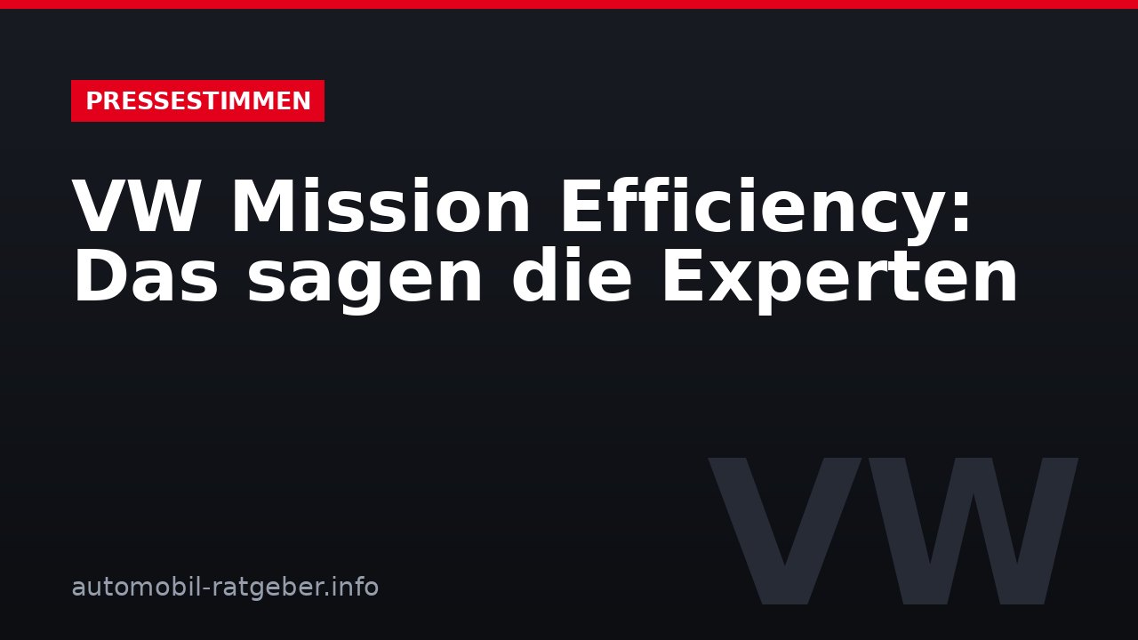 VW Mission Efficiency: Das sagen die Experten