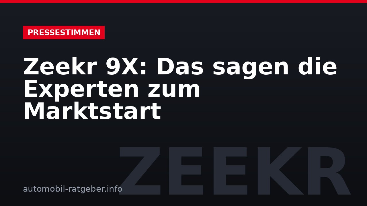 Zeekr 9X: Das sagen die Experten zum Marktstart